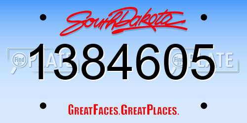 1384605 South Dakota License Plate