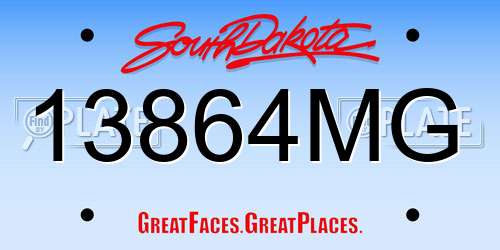 13864MG South Dakota License Plate