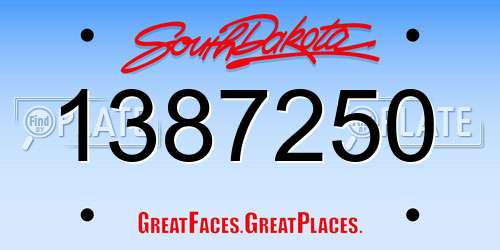 1387250 South Dakota License Plate