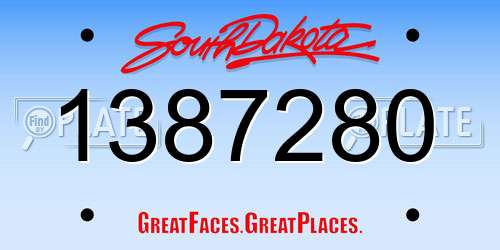 1387280 South Dakota License Plate