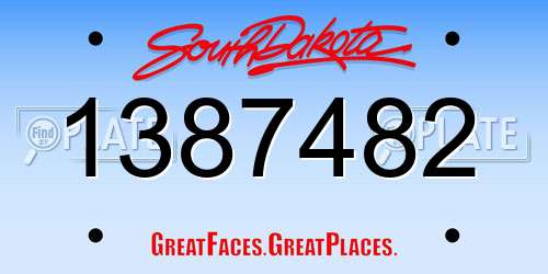 1387482 South Dakota License Plate