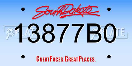 13877B0 South Dakota License Plate