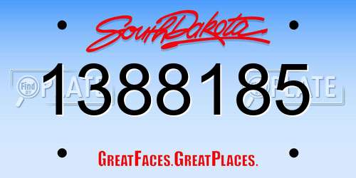 1388185 South Dakota License Plate