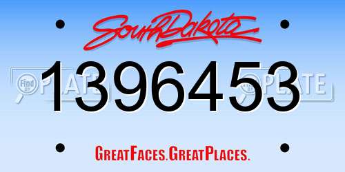 1396453 South Dakota License Plate