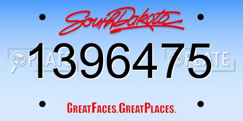 1396475 South Dakota License Plate