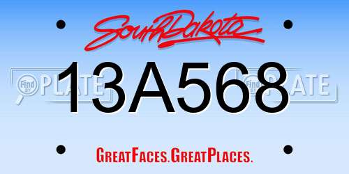 13A568 South Dakota License Plate
