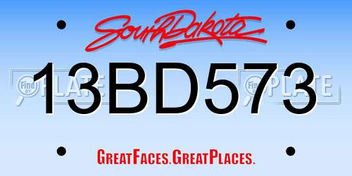 13BD573 South Dakota License Plate