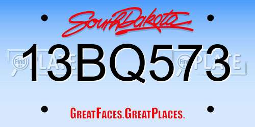 13BQ573 South Dakota License Plate