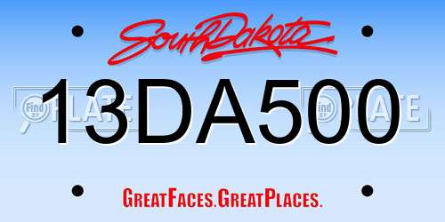 13DA500 South Dakota License Plate