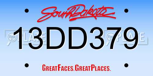 13DD379 South Dakota License Plate