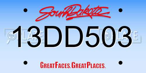 13DD503 South Dakota License Plate