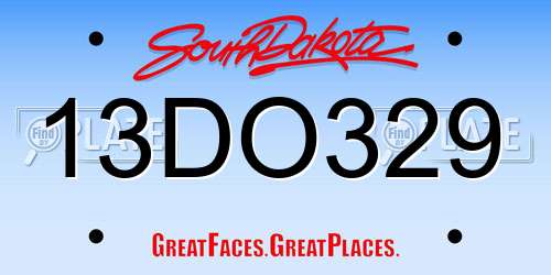 13DO329 South Dakota License Plate