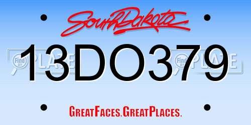 13DO379 South Dakota License Plate