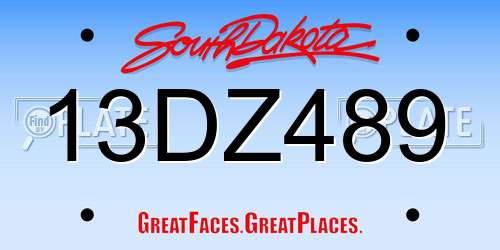 13DZ489 South Dakota License Plate