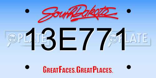 13E771 South Dakota License Plate