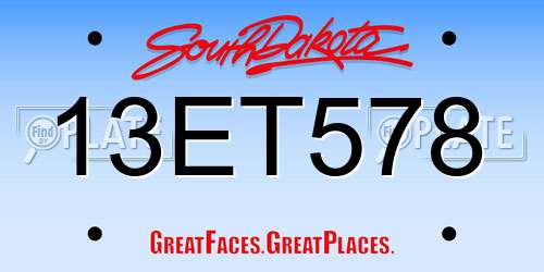 13ET578 South Dakota License Plate