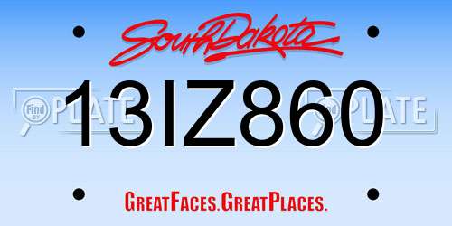 13IZ860 South Dakota License Plate