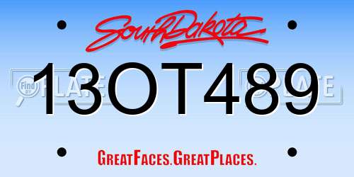 13OT489 South Dakota License Plate