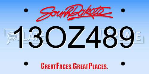 13OZ489 South Dakota License Plate