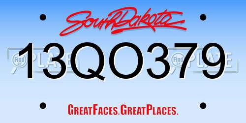 13QO379 South Dakota License Plate