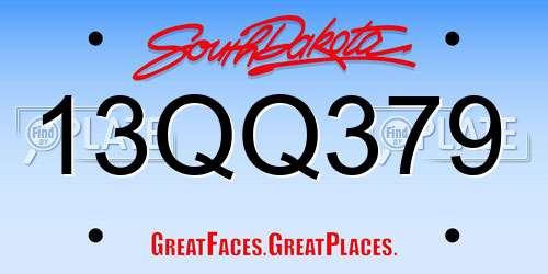 13QQ379 South Dakota License Plate