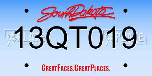 13QT019 South Dakota License Plate