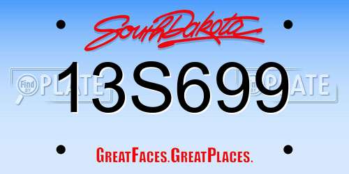 13S699 South Dakota License Plate