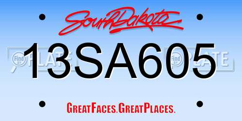 13SA605 South Dakota License Plate