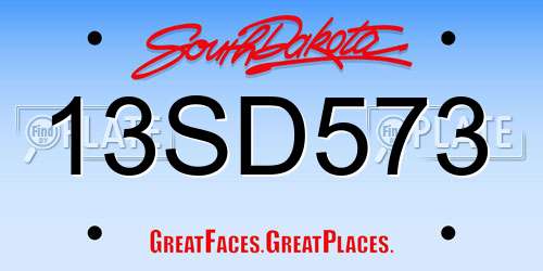 13SD573 South Dakota License Plate