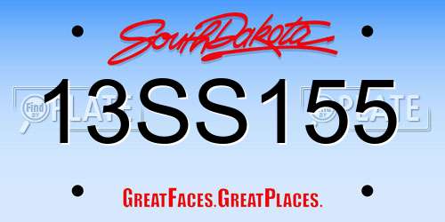 13SS155 South Dakota License Plate
