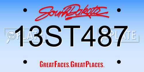 13ST487 South Dakota License Plate