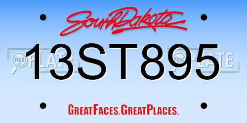 13ST895 South Dakota License Plate
