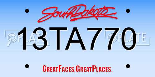 13TA770 South Dakota License Plate
