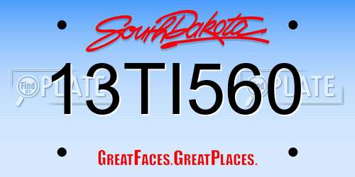 13TI560 South Dakota License Plate