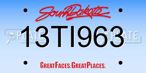 13TI963 South Dakota License Plate