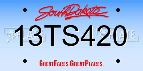 13TS420 South Dakota License Plate