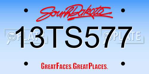 13TS577 South Dakota License Plate