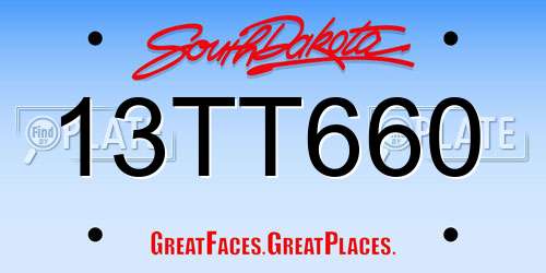 13TT660 South Dakota License Plate