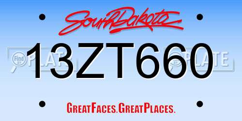 13ZT660 South Dakota License Plate