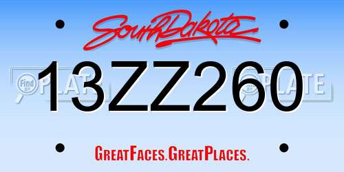 13ZZ260 South Dakota License Plate