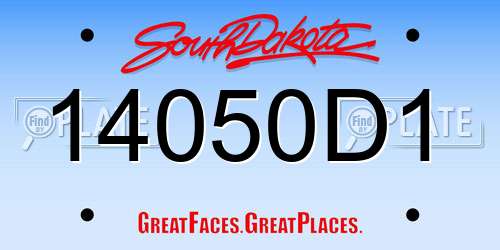 14050D1 South Dakota License Plate