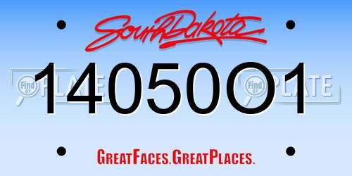 14050O1 South Dakota License Plate