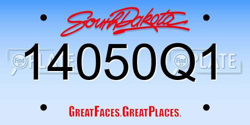 14050Q1 South Dakota License Plate