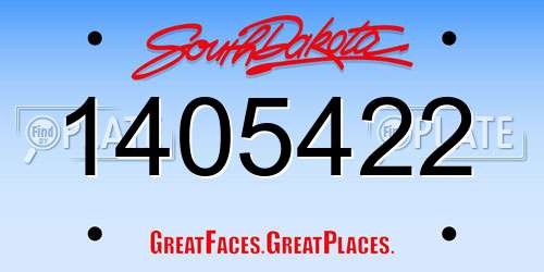 1405422 South Dakota License Plate