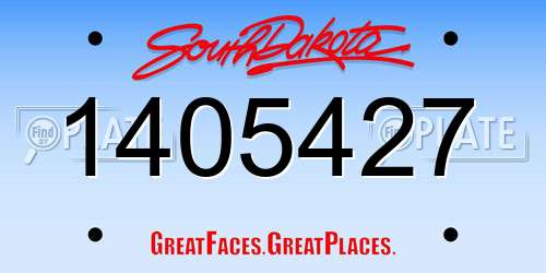 1405427 South Dakota License Plate
