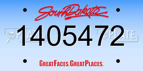 1405472 South Dakota License Plate
