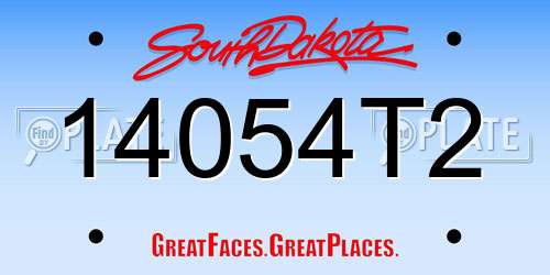 14054T2 South Dakota License Plate