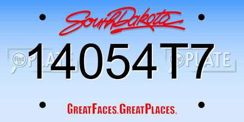14054T7 South Dakota License Plate