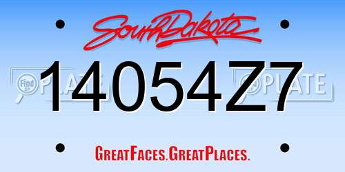 14054Z7 South Dakota License Plate