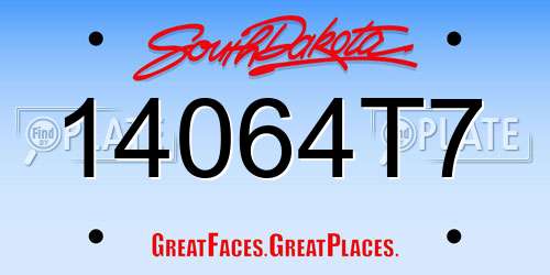 14064T7 South Dakota License Plate